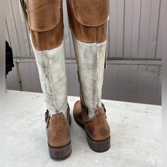 NEW Brown and white distressed STETSON boots - Picture 3 of 3